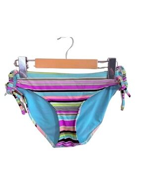 4/$20➡️  La Vie En Rose Multicolor Striped Bikini Bottom Loop Ties – Size Small